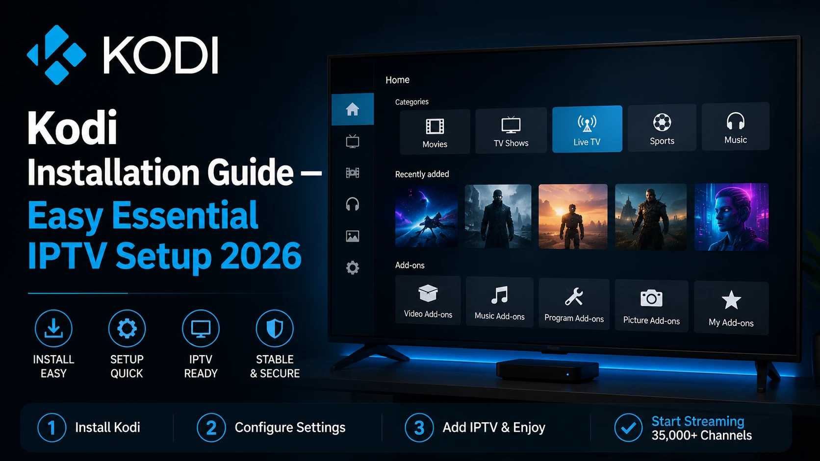 Kodi Installation Guide IPTV Setup 2026