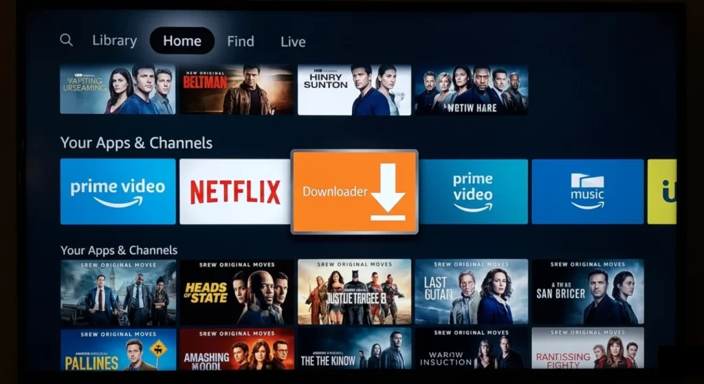 Downloader app on Firestick to install IPTV Smarters Pro APK
