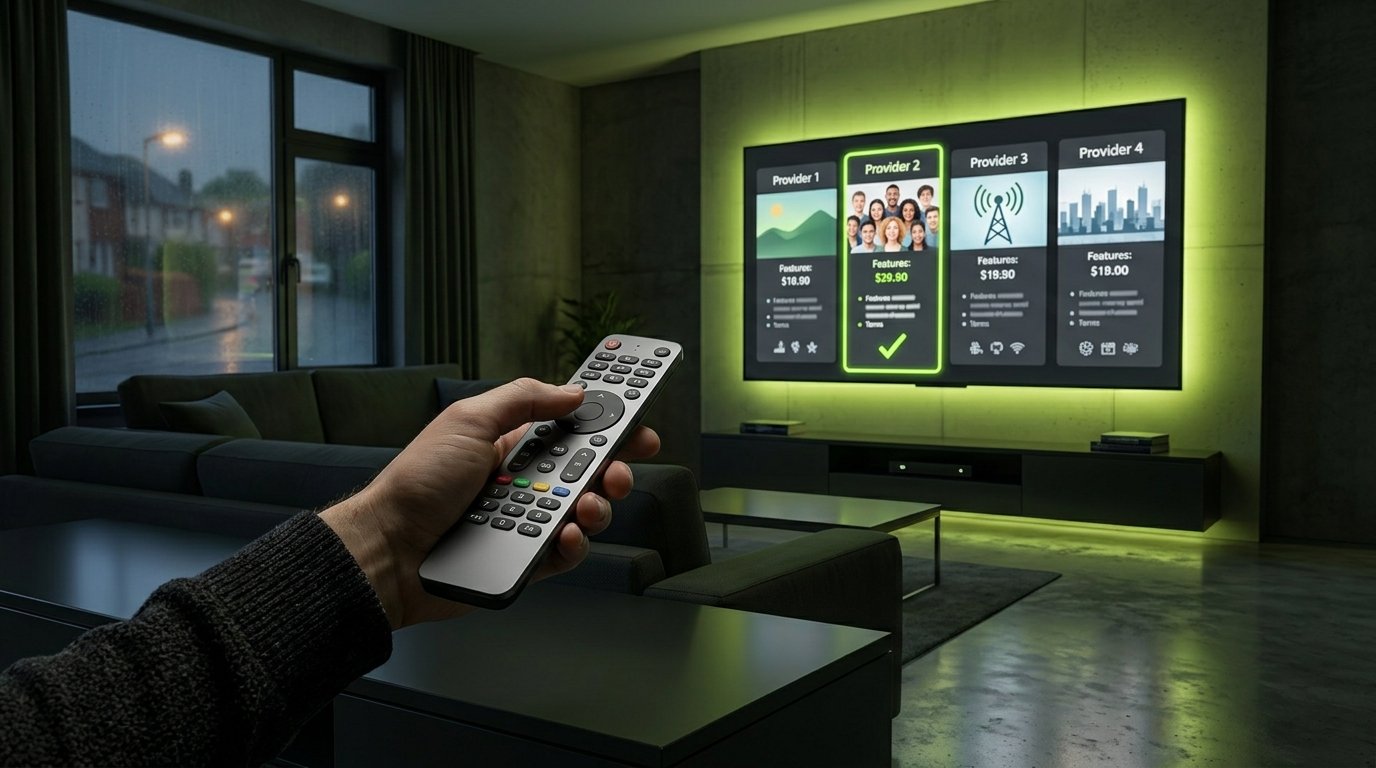 Comparing IPTV providers on a smart TV